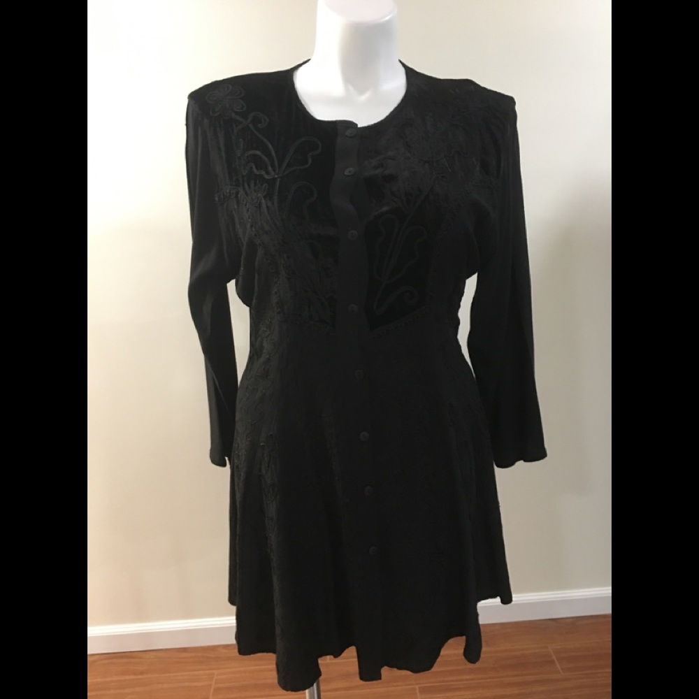 Embroidered Long Sleeve Dress